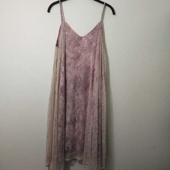 Mystree Purple Midi Dress with Lace Overlay M - Picture 1 of 5